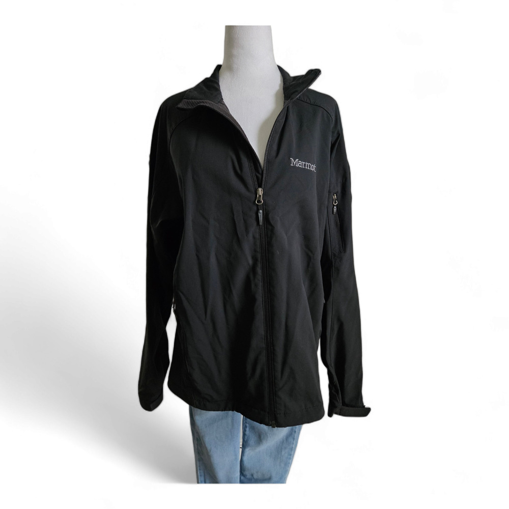 Men's Black Marmot Jacket Fleece Lined Lightweight Size Medium